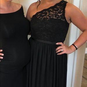 SZ 10 David’s Bridal Long Black Bridesmaid Dress